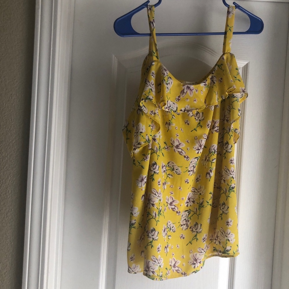 Yellow off the shoulder shirt